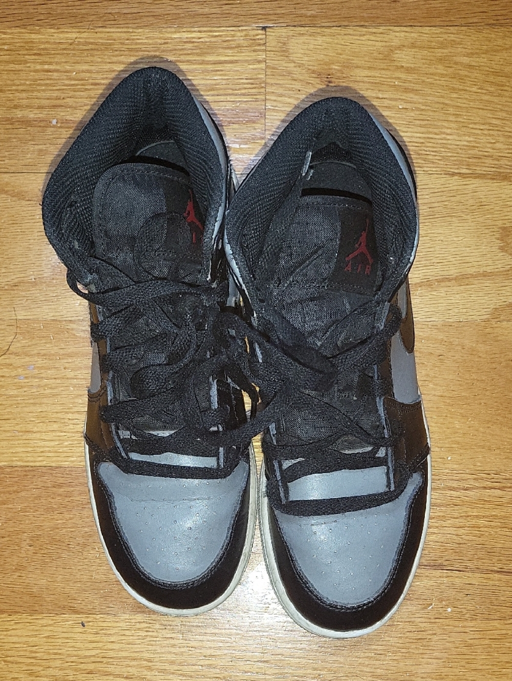 Jordan Black and Gray High-Top Sneakers with Red Jumpman